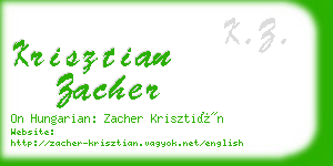 krisztian zacher business card